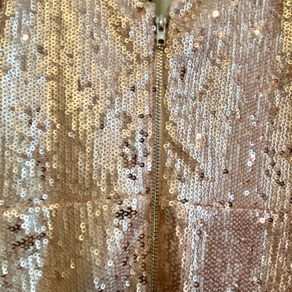 Lulus Clementina Rose Gold Pink Sequin Ruffle Mini Dress - Picture 11 of 11